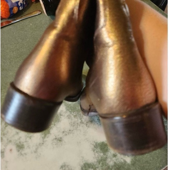 Prada gold metallic riding boots sz 37.5 - Picture 3 of 6